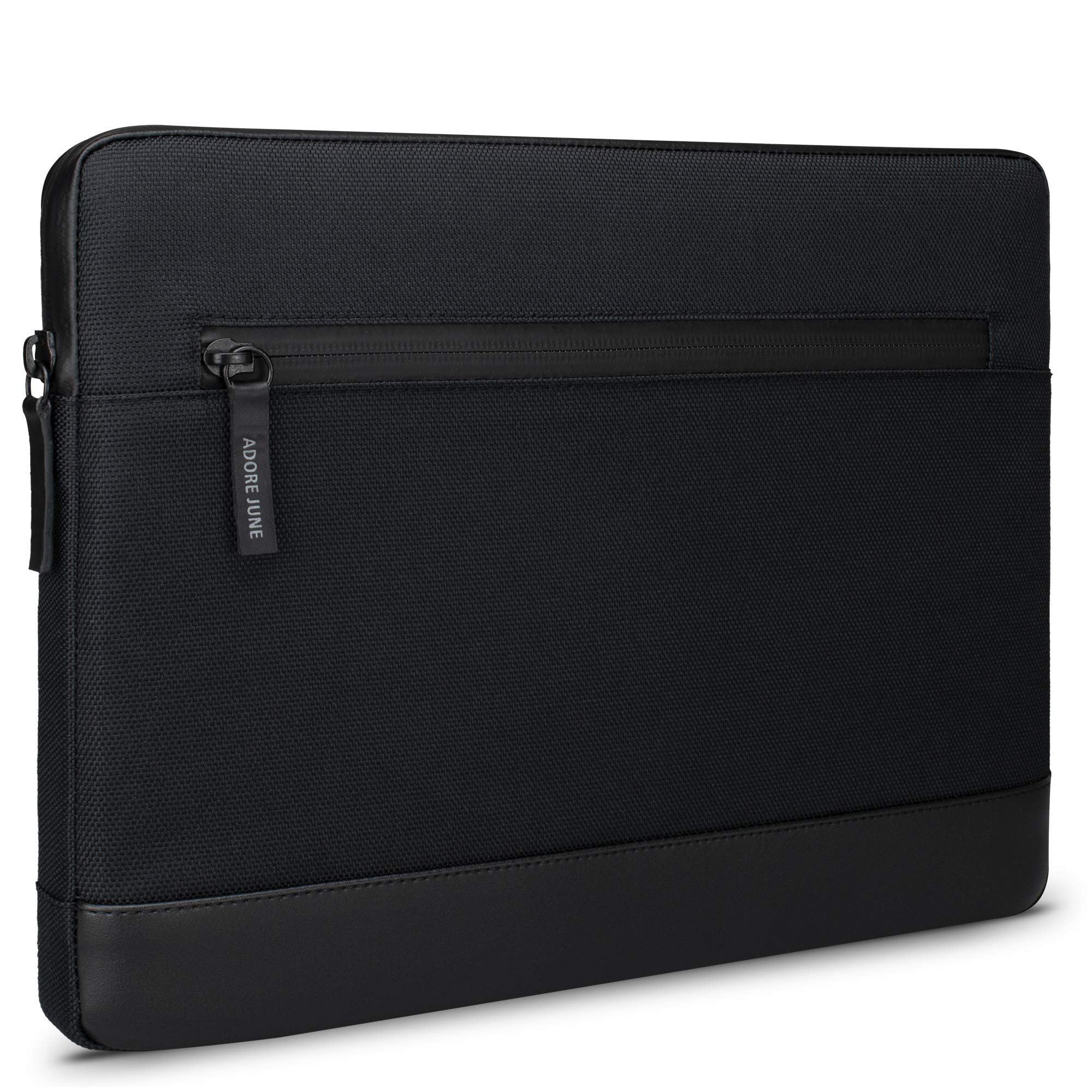 Adore June 12.4 Inch Bent Tablet Case Black Compatible with Galaxy Tab S9 Plus Tab S8 Plus and Tab S7 Plus, Sustainable Recycled Fabrics, Waterproof Zips and Pen Holder for S Pen