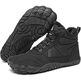 Mishansha Mens Womens Winter Barefoot Shoes Wide Toe Box Winter Boots Warm Lined Zero Drop Sole