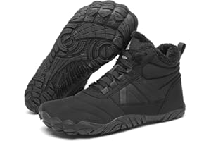 Mishansha Mens Womens Winter Barefoot Shoes Wide Toe Box Winter Boots Warm Lined Zero Drop Sole