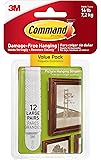 Command Picture & Frame Hanging Strips Value Pack, Large, White, 12-Pairs (17206-12ES)