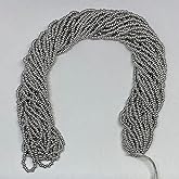 11/0 Glass Seed Beads, 12 String Hanks, Small Craft Beads, 2 mm (Silver)