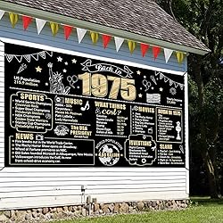 Large 50th Birthday Banner Backdrop Decorations for