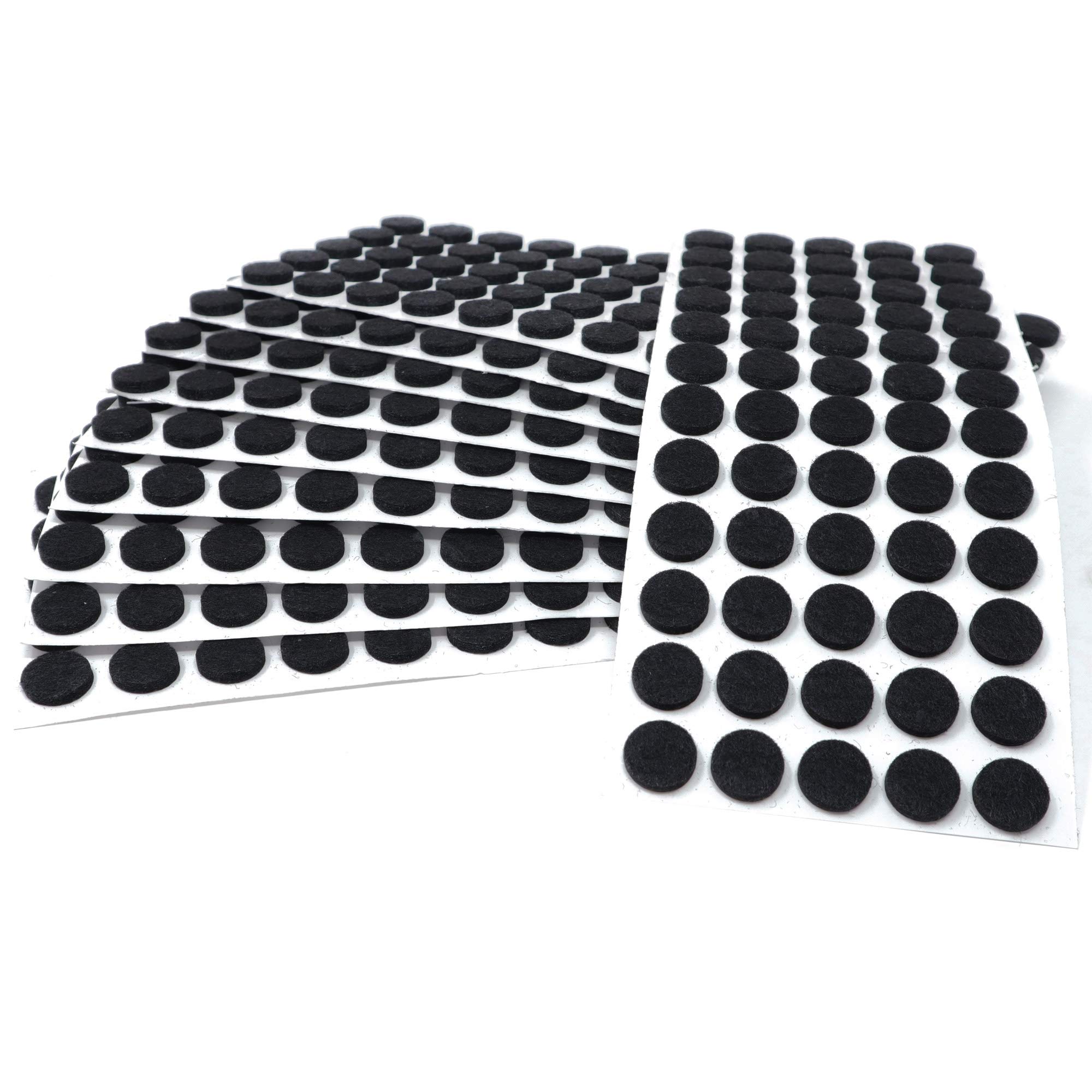 Adsamm® / 600 x self-adhesive felt pads/Black/ø 0.55'' (ø 14 mm) / round / 0.138'' / 3.5 mm thick stick-on furniture felt glides/Furniture & Chair Glides