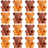 Yousoontic 100 Pcs Resin Bear Valentine's Day Cute Miniature Bear for Stuffer Gifts Mini Animal Figures Ornaments for Valentine's Day Birthday Cake Decor DIY Wedding Party Favor Supplies