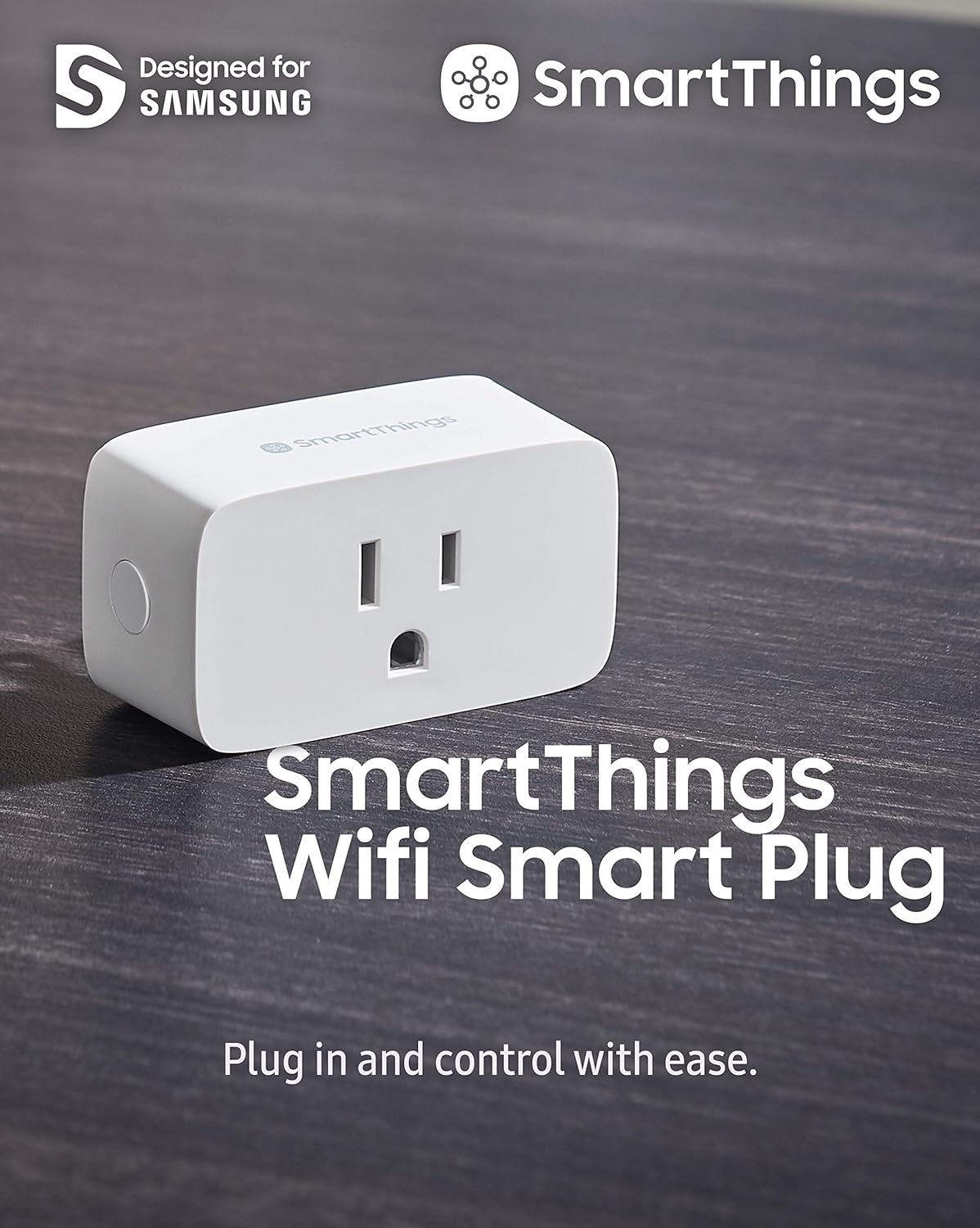 SAMSUNG SmartThings WiFi Plug In Outlet for Smart Home | Control Connected Devices, Monitor Energy Usage, Operate with Voice Commands, No Hub Required | White - - 