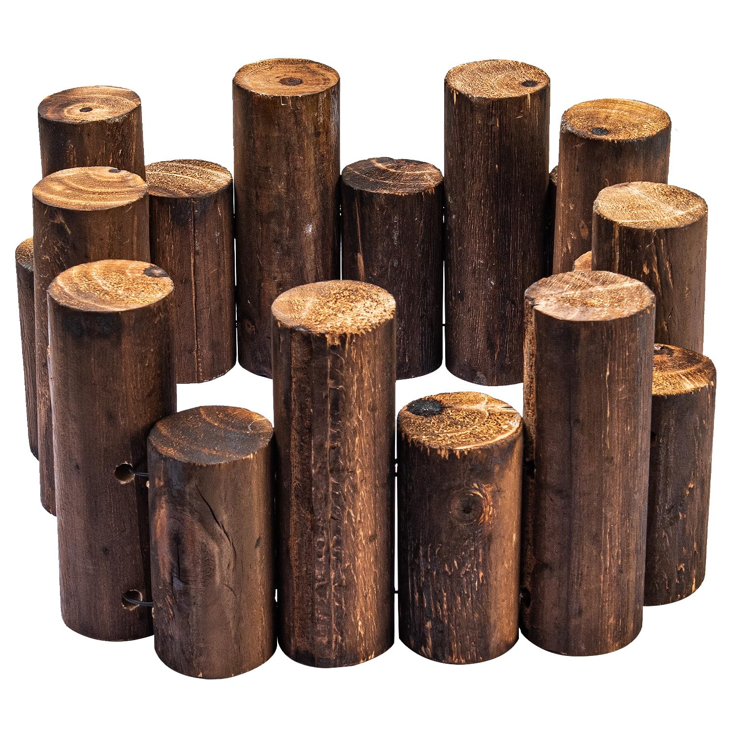 Btowin VCF Wooden Garden Fence Border - 90cm x 15cm Solid Wood Decorative Landscape Edging for Courtyards, Planting Tree, and Flower Bed