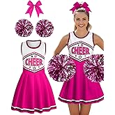 JenPen 3 Pcs Halloween Cheerleader Costume for Women Adult Cheerleader Outfit Set Cheerleading Uniform Dress for Party