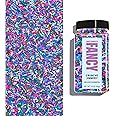 Fancy Sprinkles Deluxe Rainbow Crunchy Jimmies, Real Sugar, For Ice Cream, Cookies, Cakes, Cupcakes, Dessert Decorating, Bold, Mulit-Colored, Rainbow Sprinkles (0.5c)