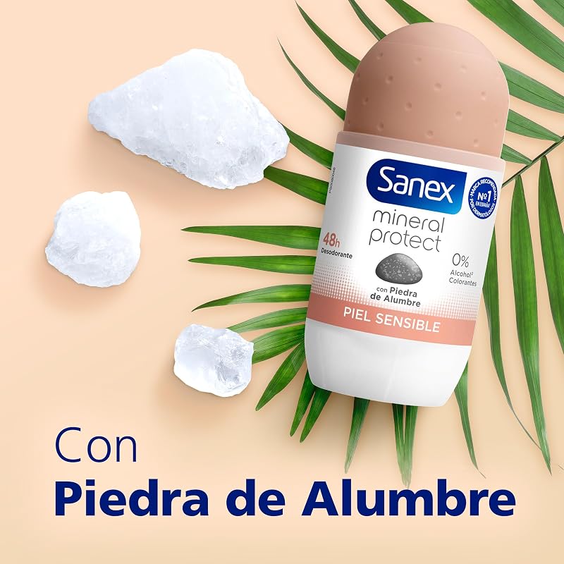 Mineral Protect, Desodorante Roll-On Piel Sensible, Pack 6x50ml