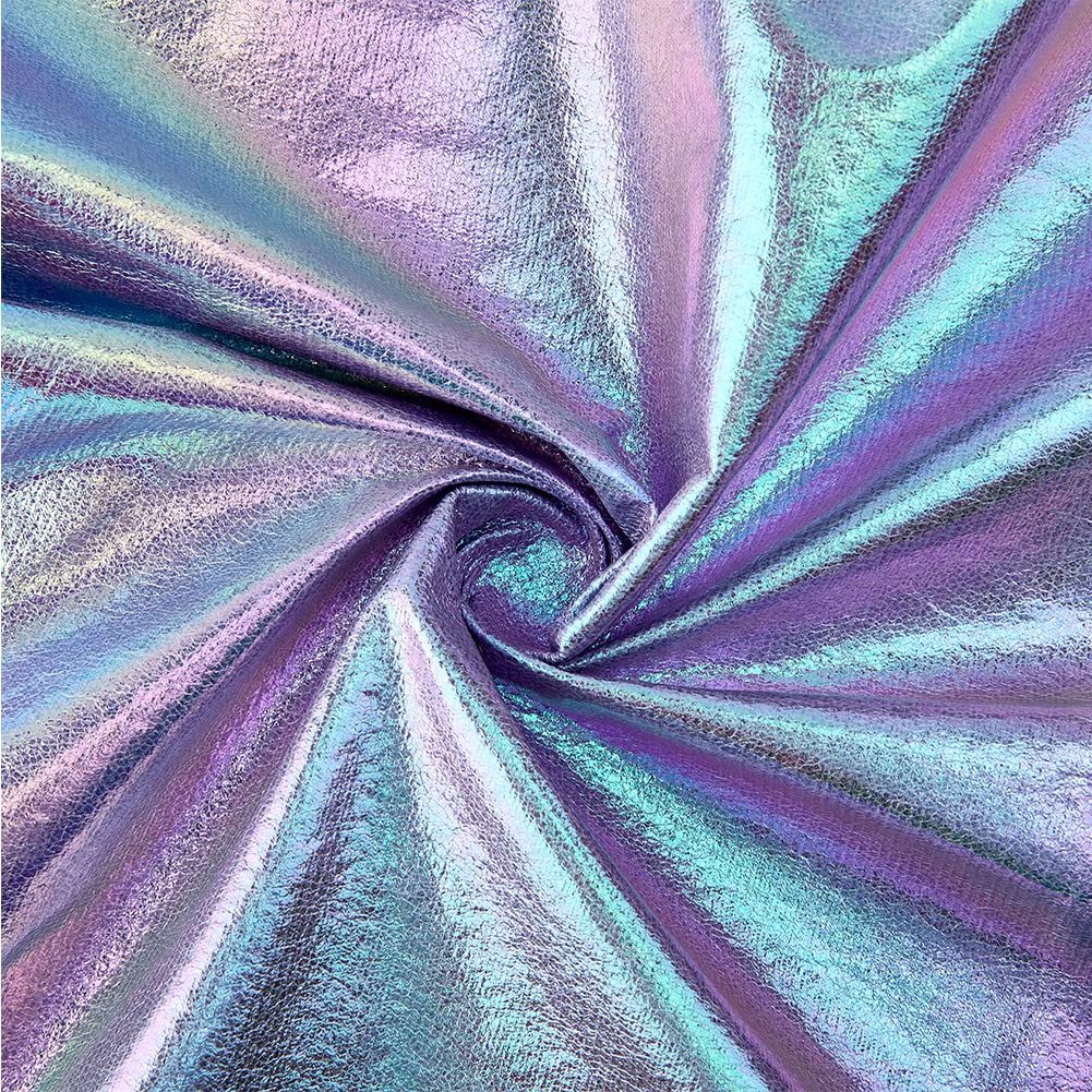 SUPERFINDINGS 53.94 inch Iridescent Fabric Shimmer Sewing Crafting Holograhic Fabric Costume Stage Perfomance Fabric for Clothing Patchwork Sewing Art