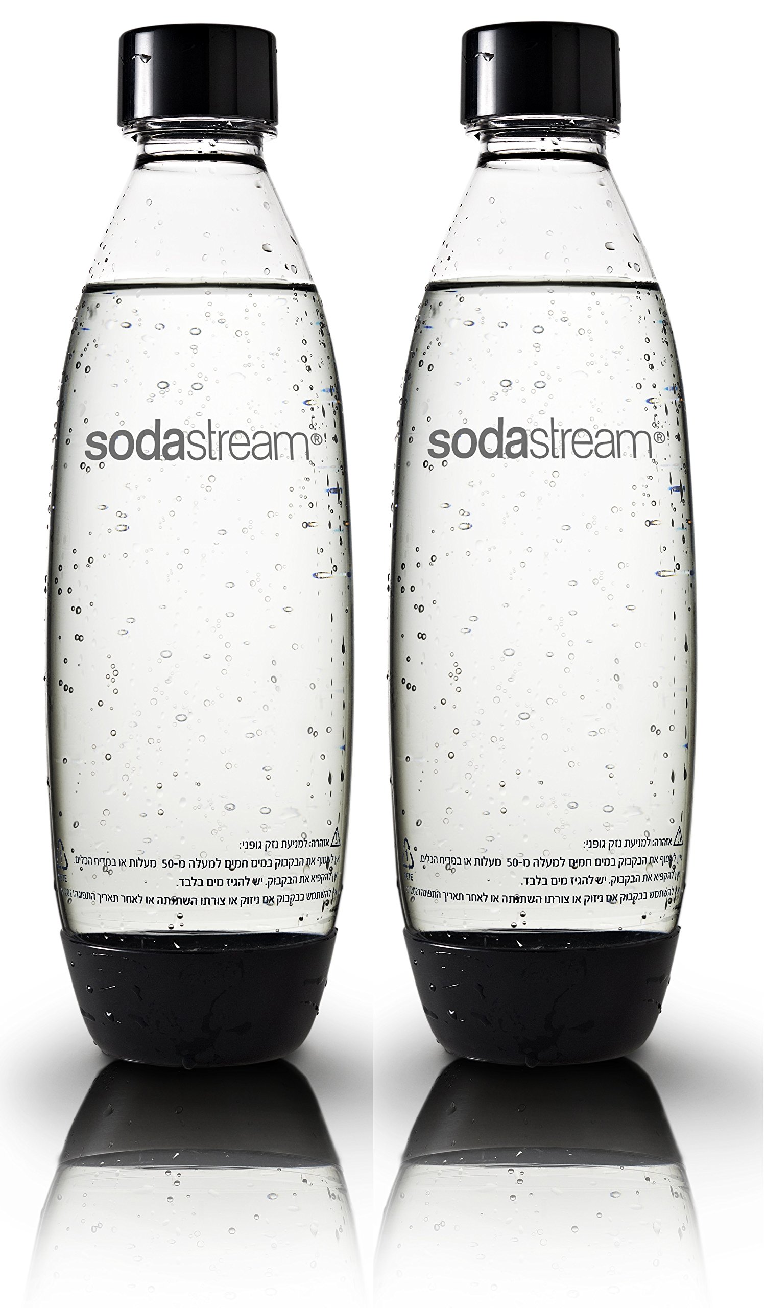 2 Pack Original Sodastream Source BLACK Carbonating Water Bottles 1 Liter BPAFree / Fits only