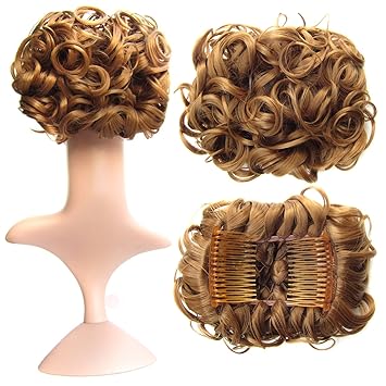 Amazon Com Swacc Short Messy Curly Dish Hair Bun Extension Easy