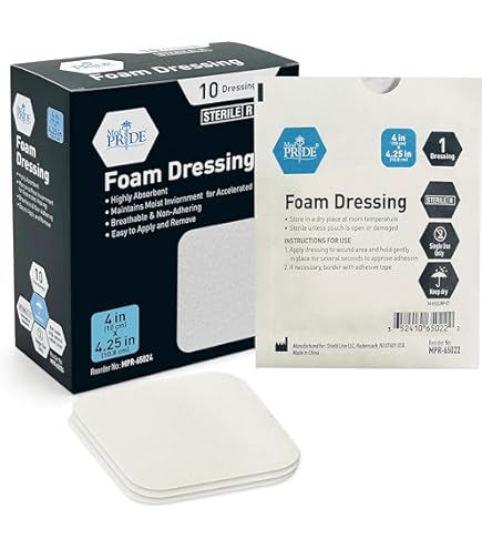 Amazon.com: Hydrofera Blue Bacteriostatic Foam Dressing 4" X 4", Box of 10  : Health & Household