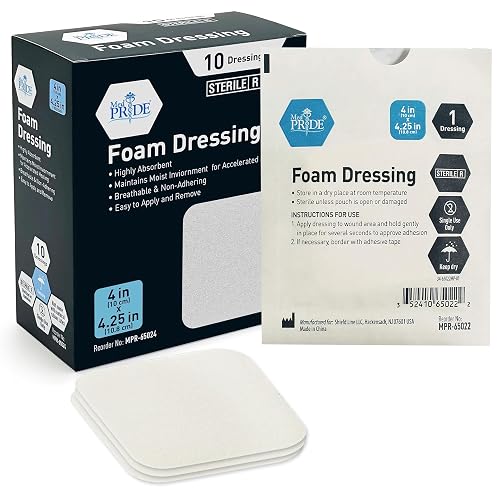 MED PRIDE Foam Dressings for Wounds 4x4in Sterile Non-Adhesive Pads ...