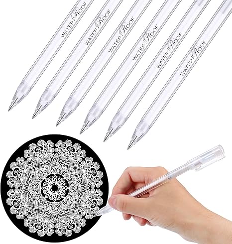 6 Pieces Stylo Blanc Pour Papiers Sombres Surligner Fournitures De Dessin D Art 0 8 Mm Pointe Fine Or Argent Blanc Stylos Gel Surlignez Des Stylos Amazon Fr Fournitures De Bureau