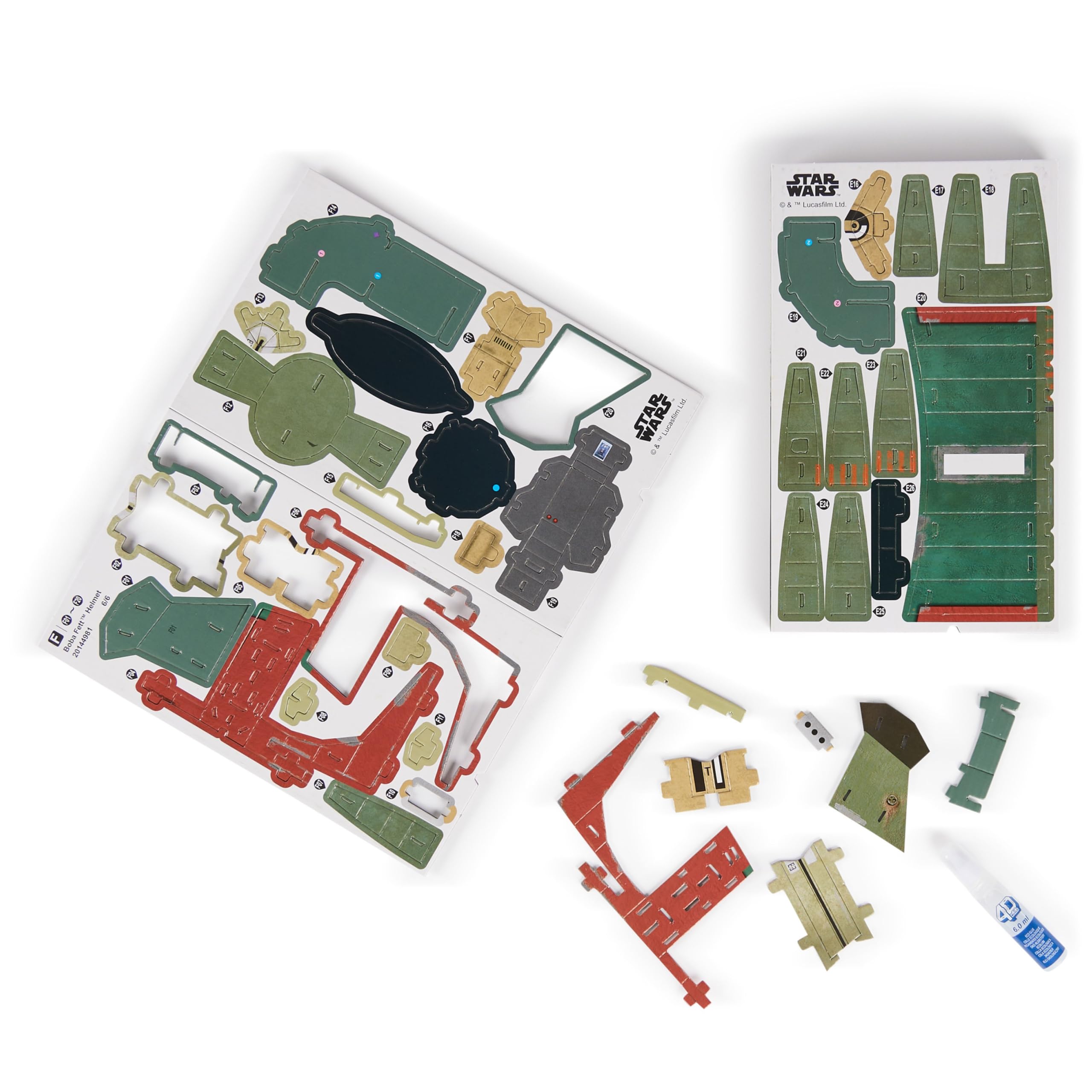 4D Build, Star Wars Boba Fett 3D Cardstock Model Kit 93 Pcs | Star Wars Toys Desk Decor | Building Toys | Paper Model Kits for Adults & Teens 12+