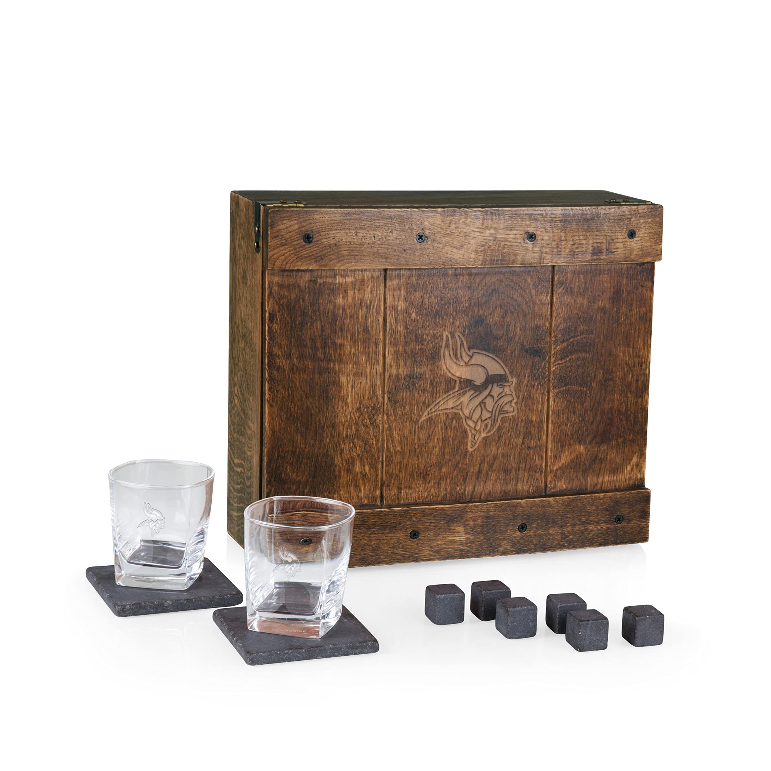 PICNIC TIME Minnesota Vikings Whiskey Box Gift Set