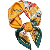 Stlvoll 27.5" Silk Neck Scarf of Women's Fashion Head Scarf Square Neck Satin Scarfs for Bag Hair Scarves Gift