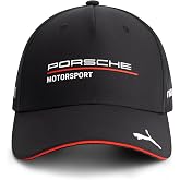 PUMA Porsche Motorsport Curved Brim Team Hat | 5 panel baseball hat, HD print Motorsport team logo, HD print PUMA logo on peak, Contrast colour sandwich peak