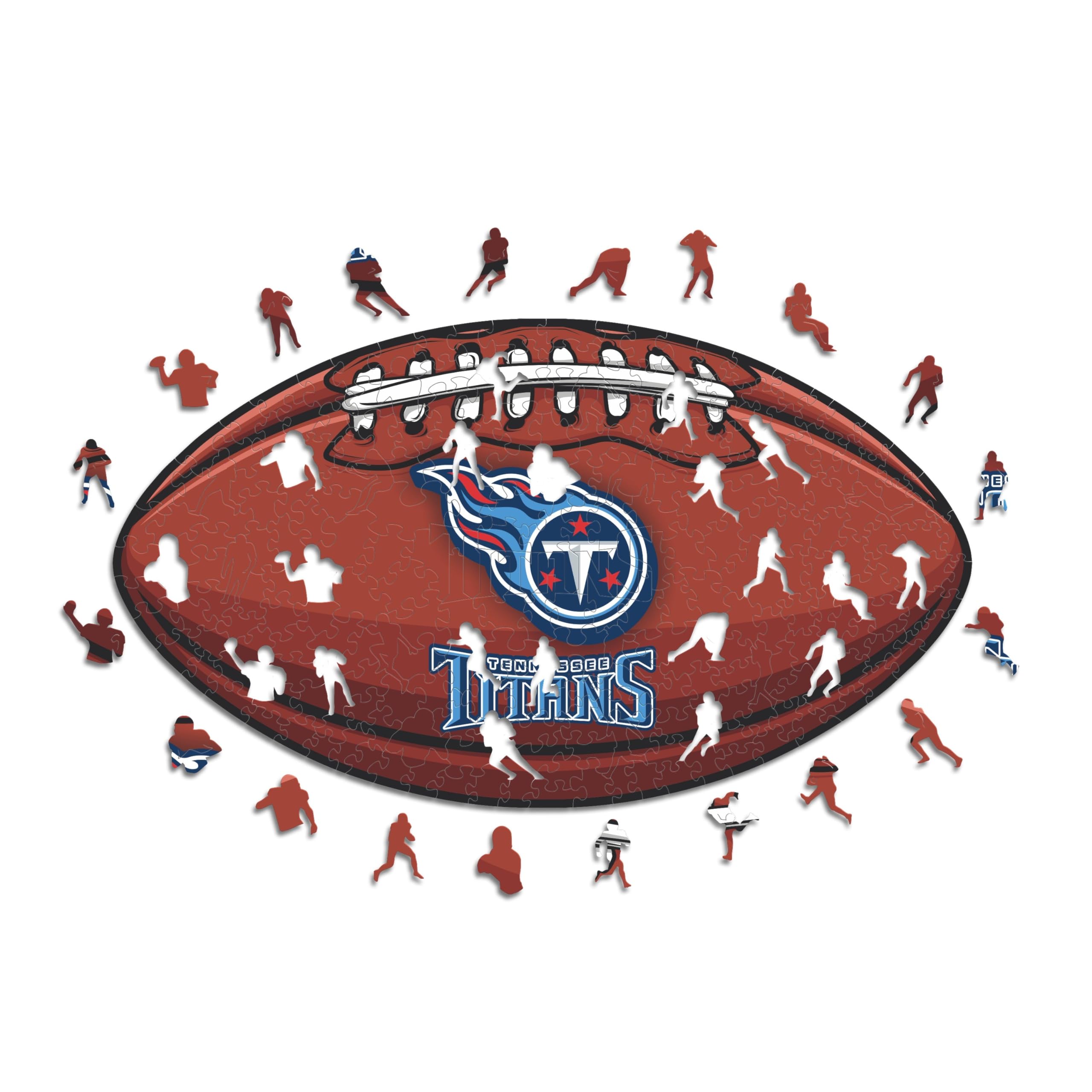 Iconic Puzzles, Tennessee Titans crest, 100% eco-sustainable wooden puzzle with official license NFL, size S, 150 pieces