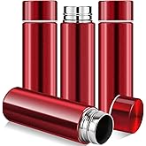 Enjamyo 4.4 oz Mini Water Bottles,Small Insulated Stainless Steel Bottle,Portable Small Insulated Water Bottle,Leak Proof Flask Keeps Drink Cold and Hot, for Purse or Lunch Bag (Red,4 Pack)