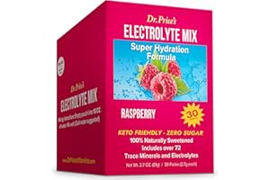DR. PRICE'S VITAMINS Electrolytes Powder Packets - Electrolytes No Sugar - Hydration Packets - Electrolyte Mix - Keto Electrolytes - (30 Packets) Fasting Electrolytes - Water Enhancer, No Tablets, Sports Drink - Raspberry