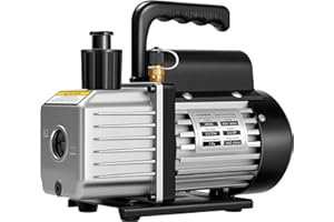 VIVOHOME 3.5 CFM 1/4 HP 110V Single Stage HVAC Vacuum Pump for R134a R12 R22 R502 R410a Systems, Auto AC Vacuum Pump for Air Conditioner Servicing Resin Degassing with Oil Bottle