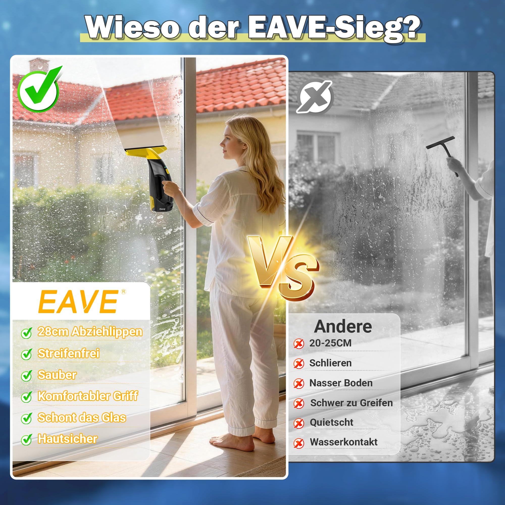 Fenstersauger Set, Akku Fenstersauger mit 45 Minuten Akkulaufzeit, Fensterreiniger Elektrisch mit 28cm Saugdüse & 200ml Wassertank, Geeignet für Fenster, Fliesen und Spiegel (grün) 4