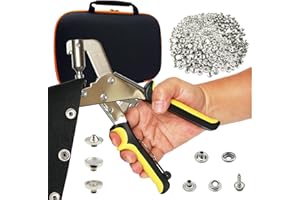 Gromerior Premium Snap Fastener Tool with Case & 100 Sets 15mm Stainless Steel Snaps, Heavy-Duty Snap Button Kit for Fabric/DIY Sewing/Leather/Boat Cover/Canvas/Tarps/Repairs