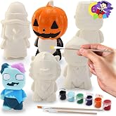 JOYIN Halloween Squishy Toys Coloring Craft Kit with 6 Different Characters, 6 Colors Paints, and 3 Paintbrushes, Art Craft Painting Kit DIY Set Halloween Party Games for Kids Activities Party Favors