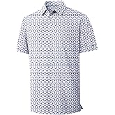 ZITY Mens Golf Shirts Short Sleeve Print Patterns Performance Moisture Wicking Polo Shirt
