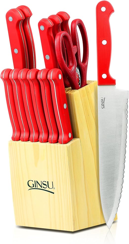Amazon Com Ginsu Essential Series 14 Piece Stainless Steel