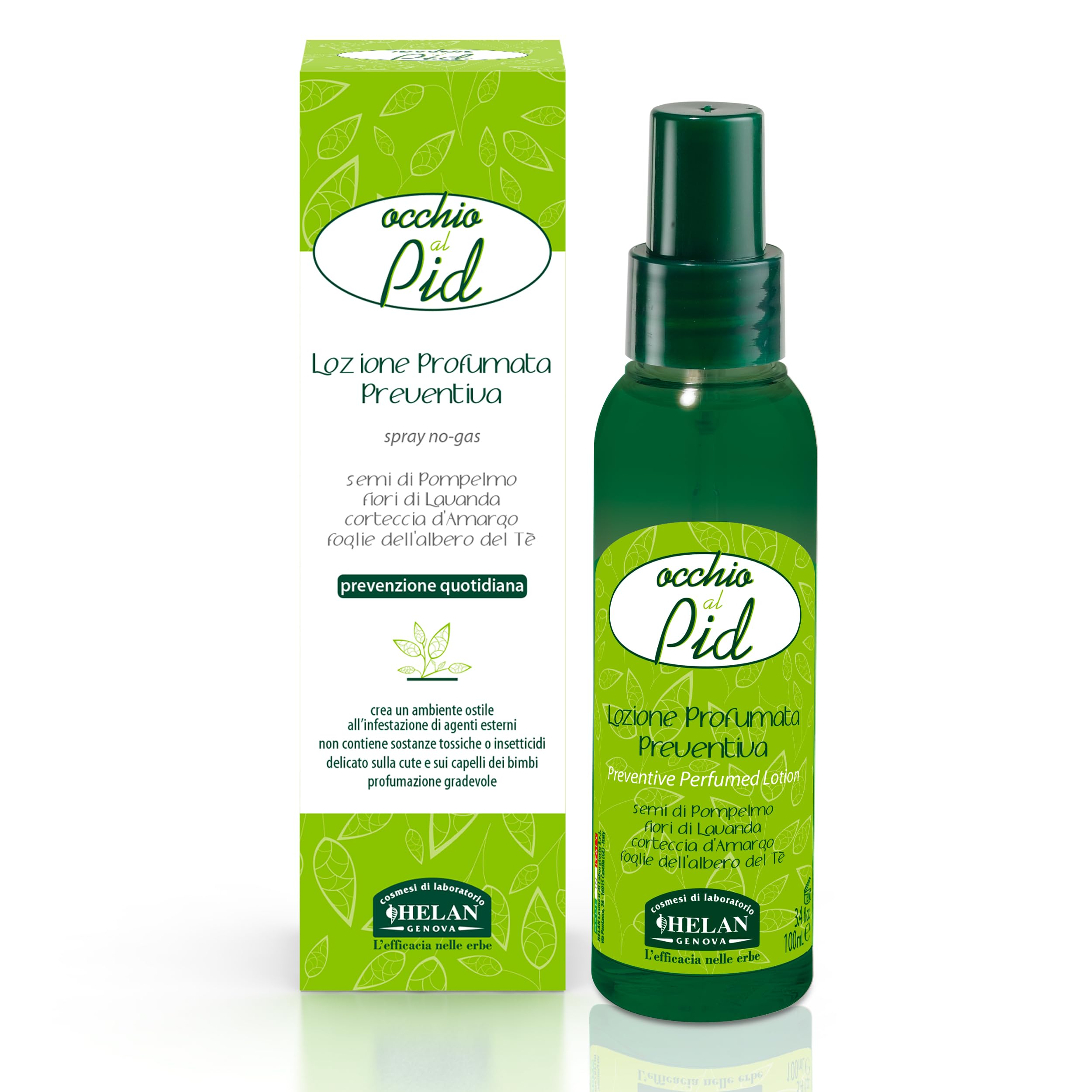Helan, Occhio al Pid, Preventive Lotion, Strong Treatment, No Gas Spray for Daily Prevention, Formula Rich in Active Ingredients, 100 ml - Made in Italy