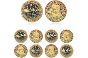 Liliaafar 10 Pcs Santa Claus Challenge Coin Bulk Merry Christmas Challenge Coins Always Believe Message Holiday Collectible Gifts for Family Friends Collector