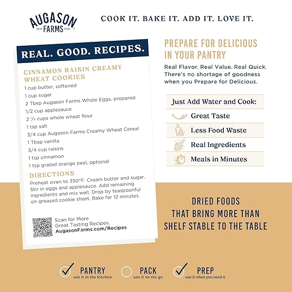 AUGASON FARMS CREAMY WHEAT CEREAL CAN, EMERGENCY FOOD SUPPLY, EVERYDAY MEALS, 55 SERVINGS