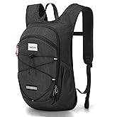 HALOVIE 15L Foldable Hiking Backpack Phone Pocket Lightweight Travel Daypack Shoulder with Chest Strap Small Packable Pack for Walking Women Men (Black)
