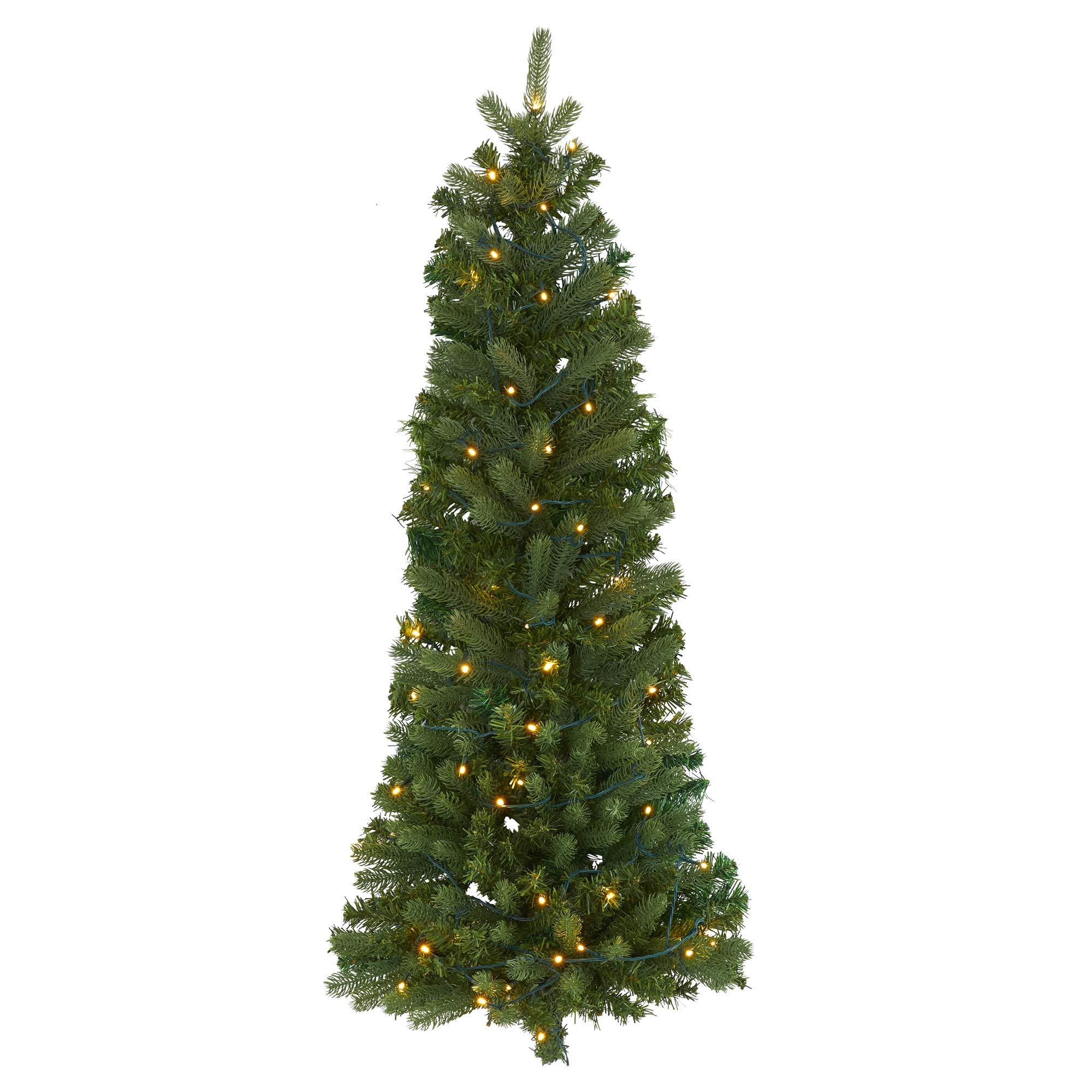 Photo 1 of ***BATTERY OPERATED***Nearly Natural 4ft. Flat Back Wall Hanging Artificial Christmas Tree with 50 Clear LED Lights***BATTERY OPERATED***
