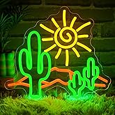 Folkive Desert Sunset Neon Sign for Wall Decor Dimmable Cactus Led Sign for Bedroom Western Neon Light for Game Room Living Room Hotel Office Man Cave Bar Club Party Home Decoration