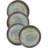 jinsongdafa Ceramic Dinner Plates Dish Set,Set of 4,for Lunch snacks -Microwave Oven & Dishwasher Safe,Scratch Resistant,Dinnerware Kitchen Porcelain Serving Dishes 10 Inch Round