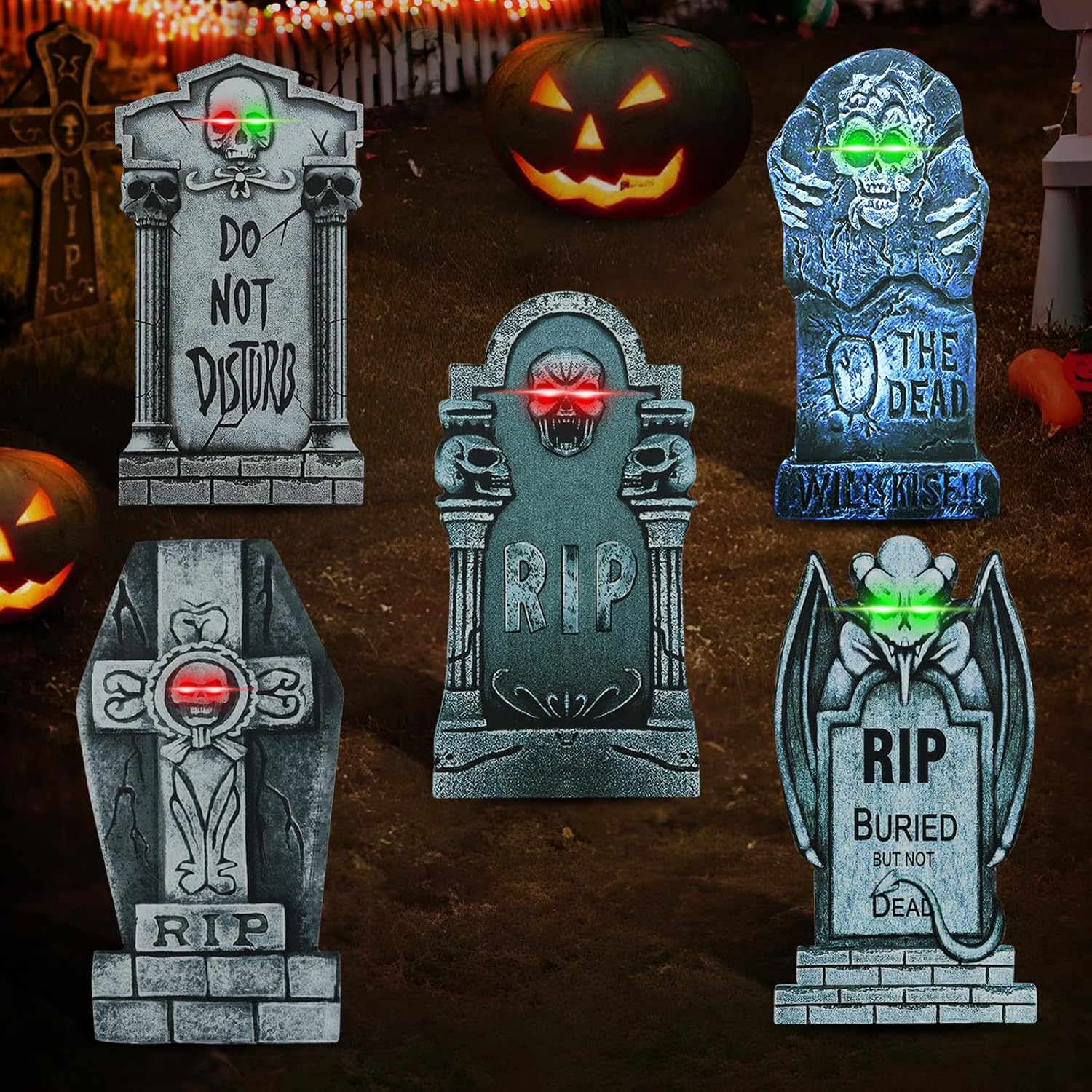 Yard Signs - 5 Pack Halloween Graveyard Tombstones, Czgor 15