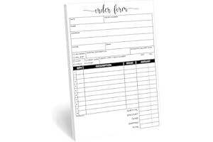 321Done Order Form Pad, 5.5x8.5 Small 3-Part Carbonless, Made in USA, Carbon Duplicate Copy Invoice Purchase Sales Book for Small Business (50 Sets) White/Yellow/Pink