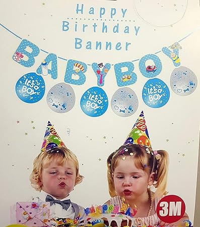 Khurana Decorative Baby Boy Shower Banner With Balloon Welcome