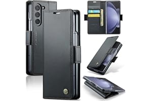 Rerzoiro for Samsung Galaxy Z Fold 5 Case, Premium PU Leather Wallet Case Flip Cover with [RFID Blocking][Card Holder][Stand Function] Shockproof Protective for Samsung Galaxy Z Fold 5, Black