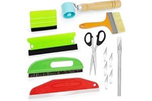 Umaki Wallpaper Paste Brush Set with Seam Roller, Precision Knife, 2pcs Felt Squeegee, Scissor, Paint Brush and 11.8inch Mult