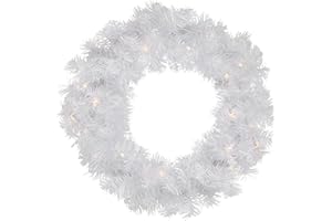 Northlight 24" Pre-lit White Iridescent Mixed Pine Artificial Christmas Wreath - Clear Lights