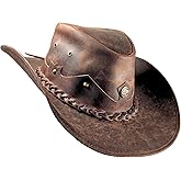 Handmade Leather Western Hat with Shapable Brim for Men & Women Wide Brim, Vintage Design, Durable for Ranch, Travel & Rodeos