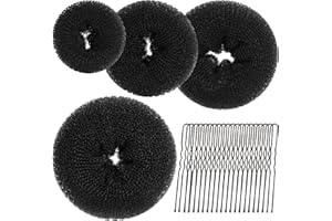 Teenitor Hair Donut, Hair Bun Maker, Black（Extra-large, Large, Medium and Small）