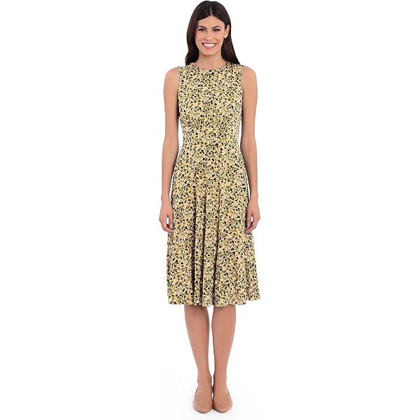 green emerald velvet dress London Times Women's Smocked Empire Waist Fit and Flare Dress at Amazon  Women's Clothing store main image 0