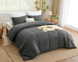 CozyLux Queen Comforter Set - Dark Grey Comforter