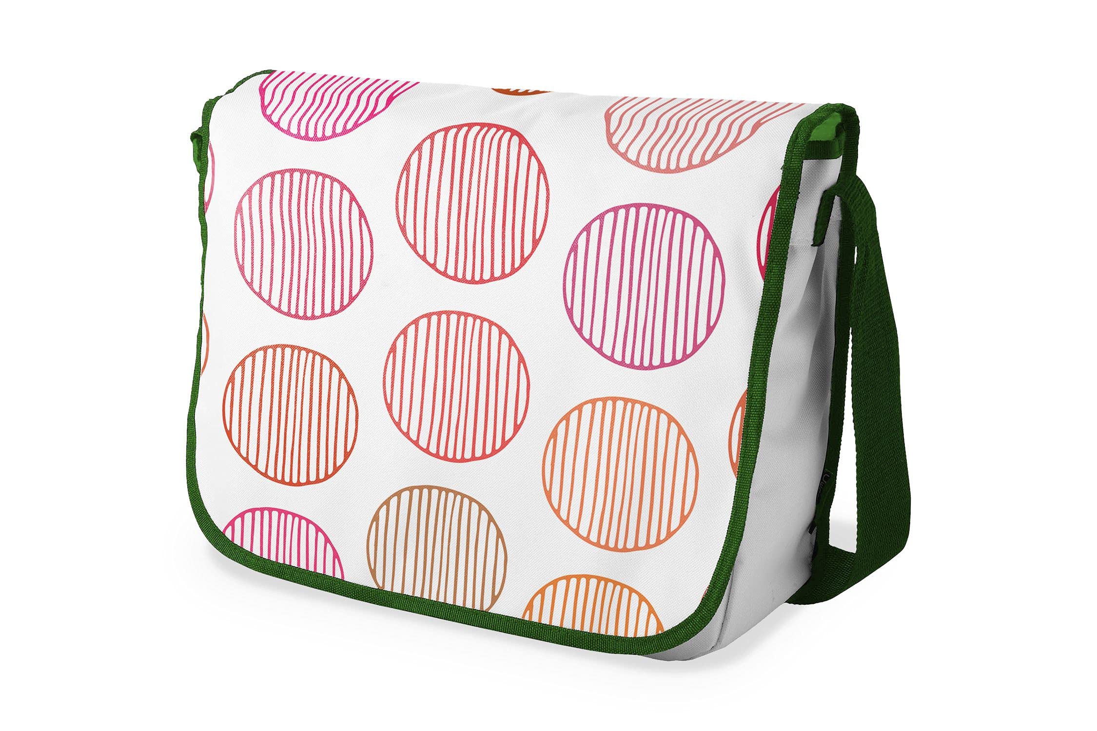 Bonamaison Digitally Printed Messenger School Bag with Khaki Strap for Students, Cross Body Bag, Courier Bag, Shoulder Bag for School, Back to School, Size: 29x36 Cm